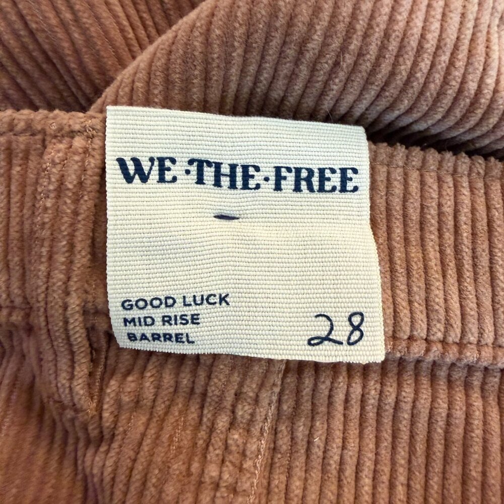 We The Free by Free People Good Luck Mid Rise Corduroy Barrel Jeans, NWOT - Picture 12 of 16